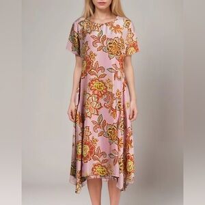 Johnny Was NWT, XL, Floral Silk Dress